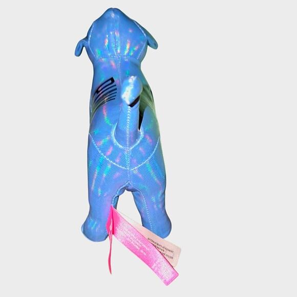 Y2K Victoria Secret PINK Shiny BLUE Miniature Plush Dog - Picture 2 of 5